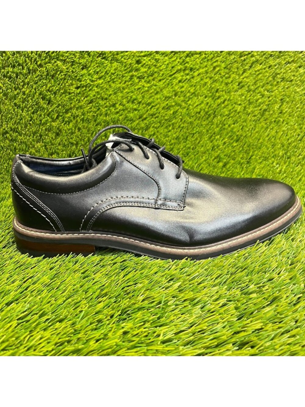Nunn Bush Westfield Mens Size 10‎ Black Classic Plain Toe Oxford Dress Shoes